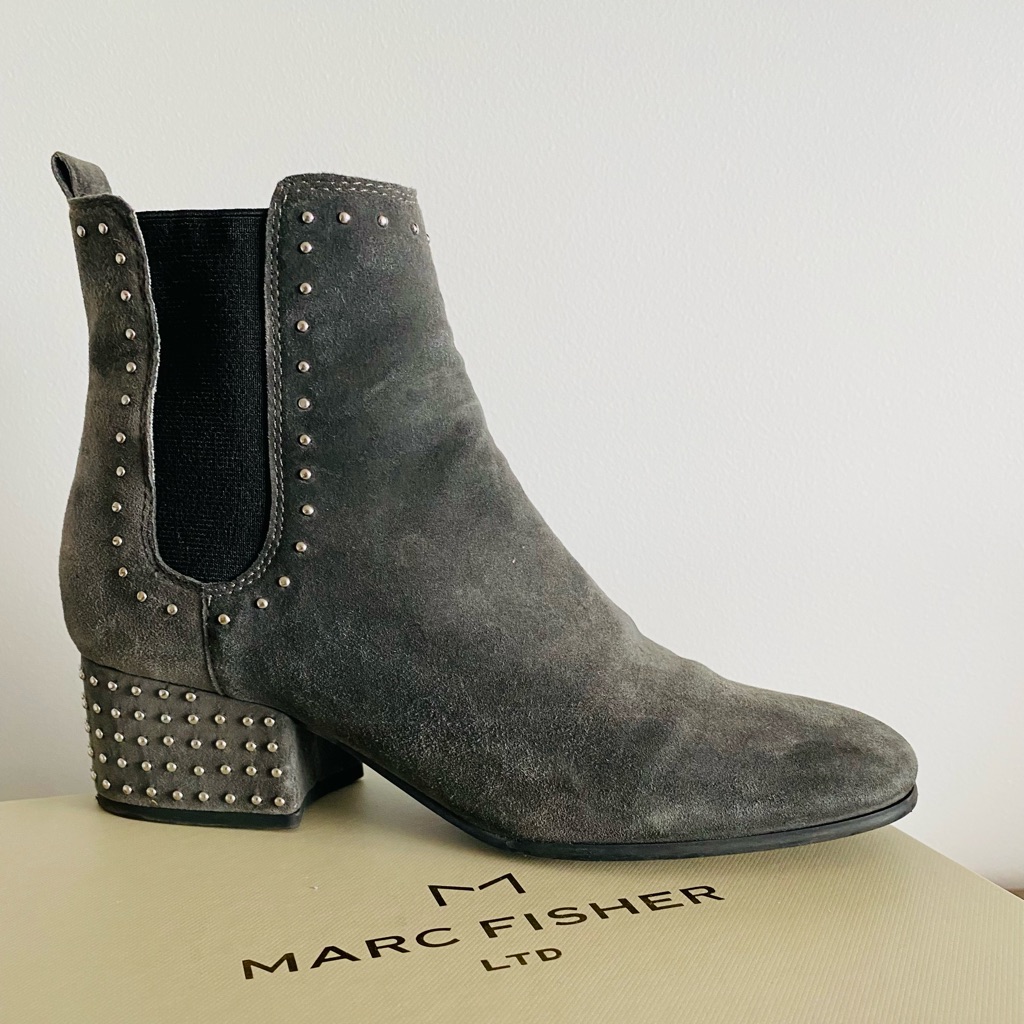 Gray Studded Booties